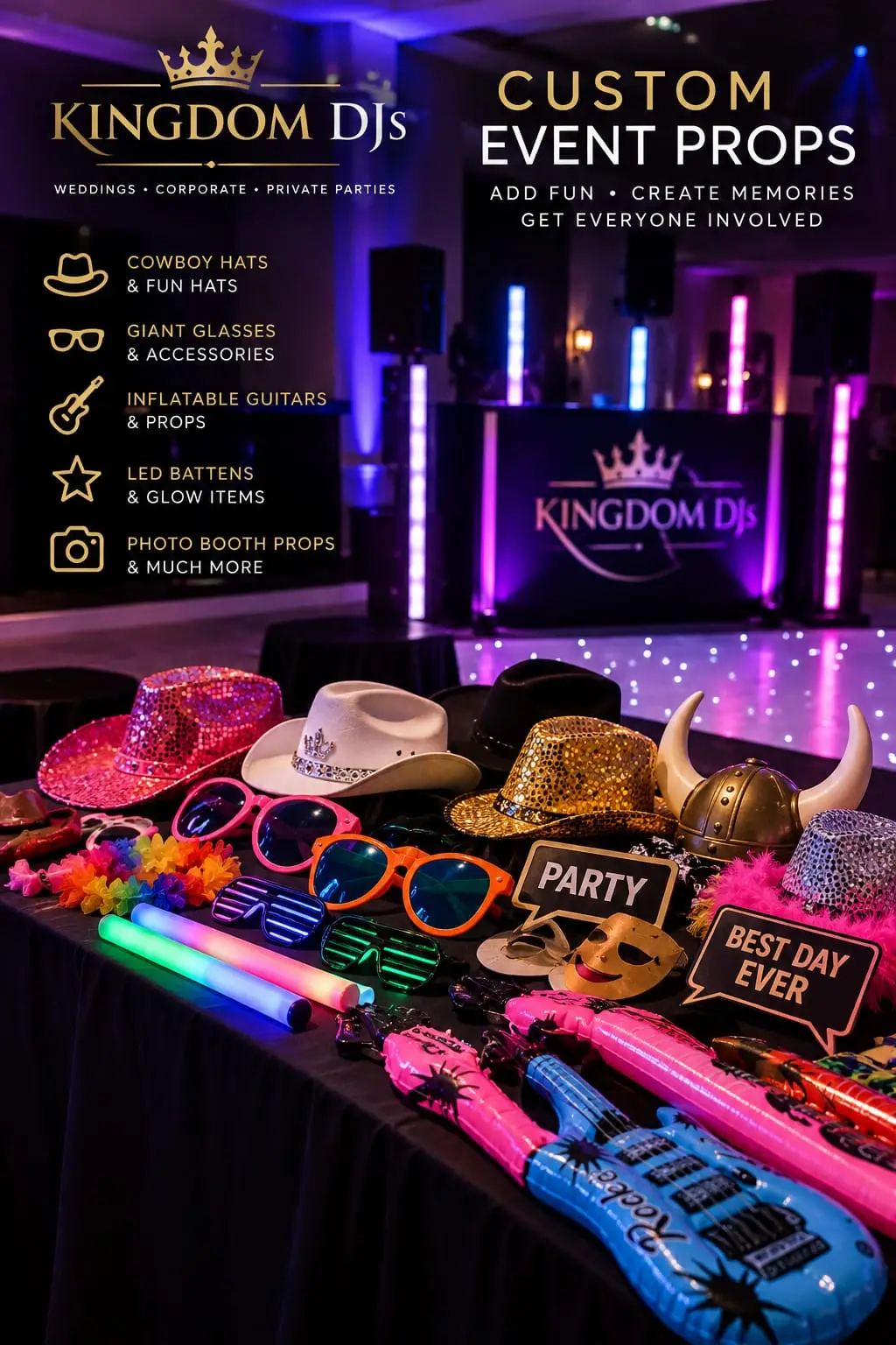 Kingdom DJs custom props displayed