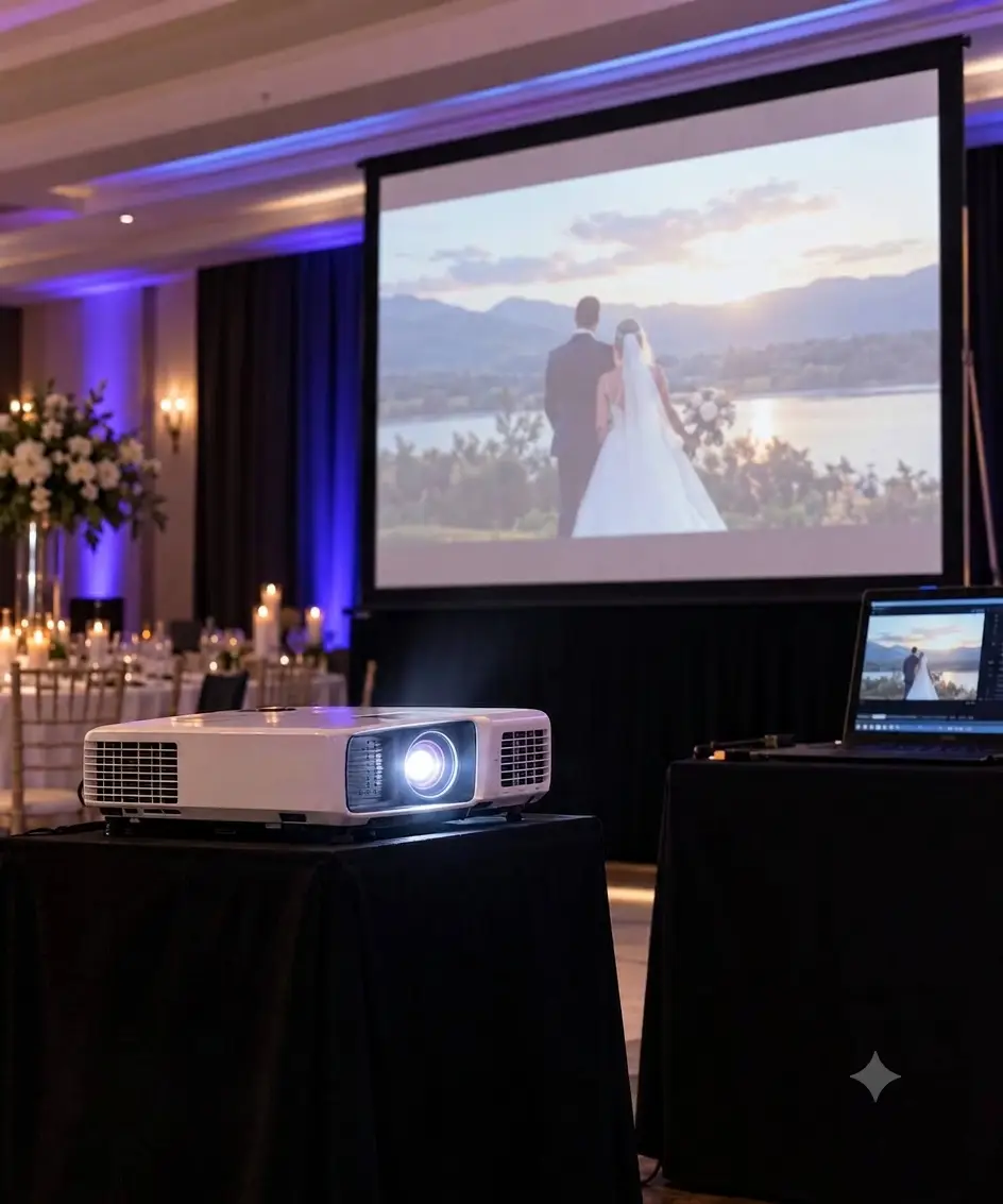 Evening reception lit up by Kingdom DJs lighting design
